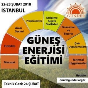 GÜNDER İstanbul’da güneş enerjisi eğitimi verecek
