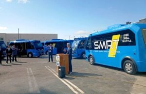 Karsan e-JEST minibüsleri Santa Maria Santa Maria mikrotransit projesi elektrikli ulaşım Karsan elektrikli minibüs teslimatı Kaliforniya KARSN