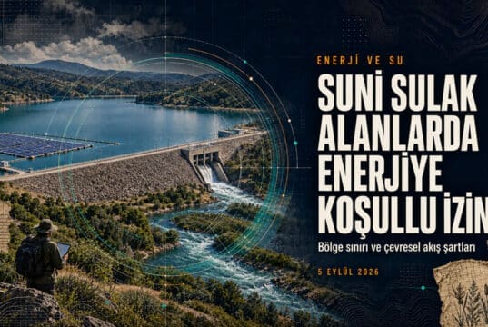 Suni sulak alanlarda enerji izni: Mevcut su yapıları için 2 yıllık izin süreci Suni sulak alanlarda yenilenebilir enerji Çevresel akış yükümlülüğü Su yapılarında izin belgesi
