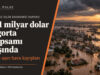 Sel altındaki yerleşim ve Allianz raporundaki 131 milyar dolarlık sigorta koruma açığını vurgulayan Yeşil Pulse görseli.