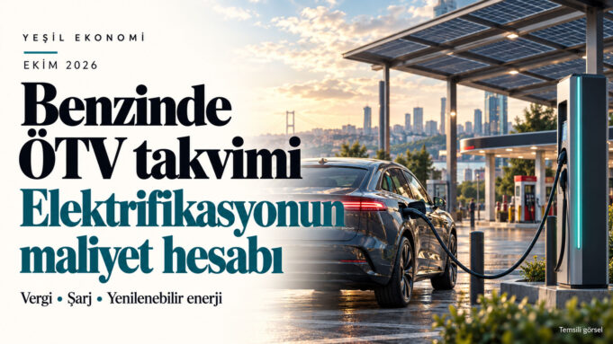 Benzinde ÖTV takvimi ve elektrikli araç maliyeti konulu kapakta güneş panelleri altında şarj edilen otomobil Benzinde ÖTV takvimi ve elektrikli araç maliyeti konulu kapakta güneş panelleri altında şarj edilen otomobil