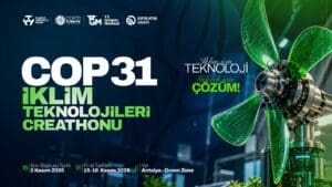COP31 İklim Teknolojileri Creathonu afişi: son başvuru 2 Kasım, finaller 15–16 Kasım 2026, Antalya Green Zone