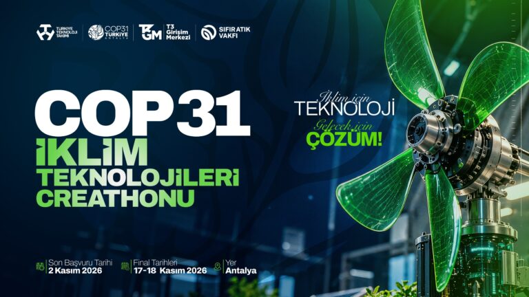 COP31 İklim Teknolojileri Creathonu güncel afişi: son başvuru 2 Kasım, final 17–18 Kasım 2026, Antalya