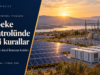 900 kW ve üzeri lisanssız tesislerde şebeke kontrolü başlığıyla güneş panelleri, trafo merkezi ve batarya kabinlerini gösteren temsili illüstrasyon.