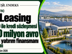 İş Leasing, yeşil yatırımlar için EBRD ile 100 milyon avroluk kredi sözleşmesi imzaladı İş Leasing ve EBRD arasındaki 100 milyon avroluk yeşil kredi sözleşmesini anlatan, güneş panelleri ve su arıtma tesisi içeren Yeşil Endeks görseli.