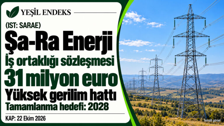 Şa-Ra Enerji iş ortaklığının 31 milyon euroluk iletim hattı sözleşmesini gösteren Yeşil Endeks görseli.