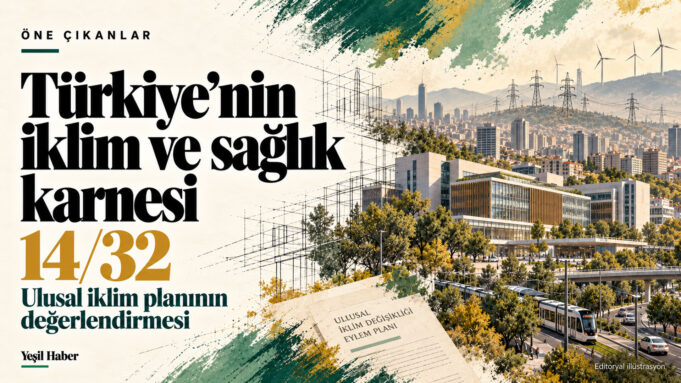 Türkiye’nin iklim ve sağlık karnesindeki 14/32 puanı; hastane, şehir ve enerji altyapısıyla birlikte gösteren editoryal illüstrasyon. Türkiye’nin iklim ve sağlık karnesindeki 14/32 puanı; hastane, şehir ve enerji altyapısıyla birlikte gösteren editoryal illüstrasyon.